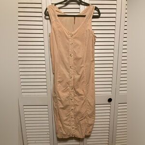 XCVi Light Pink Sleeveless Button Down Lagenlook Midi Dress Size Small